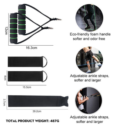 Elastic Pull Rope Resistance Band – Strength Training Tube with Soft Foam Handles – Portable Workout Cord for Arm, Chest & Shoulder Exercises