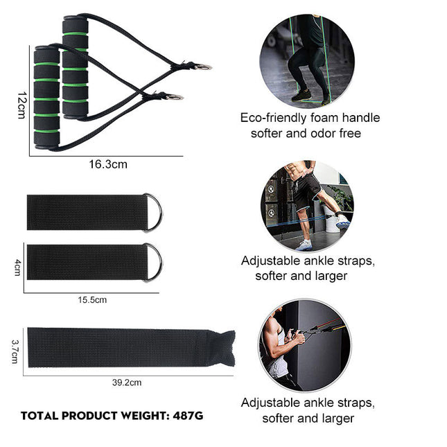 Elastic Pull Rope Resistance Band – Strength Training Tube with Soft Foam Handles – Portable Workout Cord for Arm, Chest & Shoulder Exercises