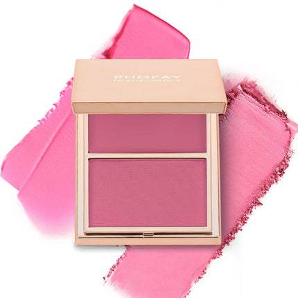2-in-1 Layering Blush Palette – Long-Wear Radiant & Matte Finish