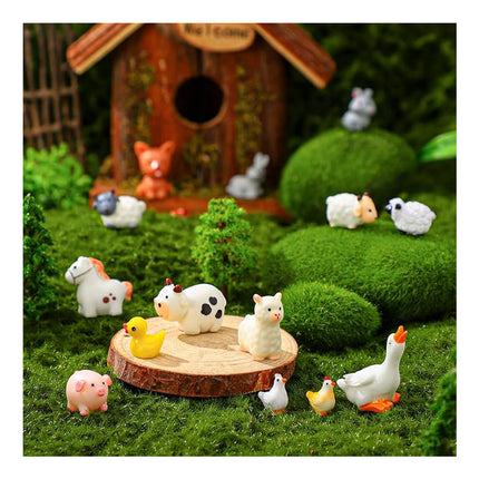 24 Pcs Garden Miniature Blind Box – Mystery Resin Farm Animal Figurines – DIY Fairy Garden Decor & Micro Landscape Ornaments