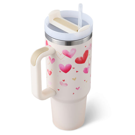 Oversized 40oz Travel Mug with Straw – Spill-Proof Insulated Water Bottle for Gym, Office & Road Trips