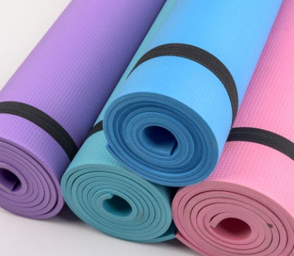 High-Density EVA Yoga Mat – Non-Slip Exercise Mat for Fitness, Pilates & Stretching – 4mm/6mm Thickness – Lightweight & Durable