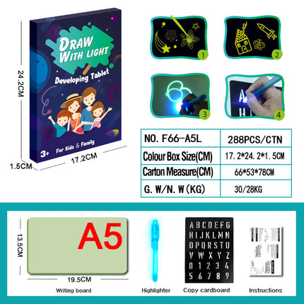 3D Magic Drawing Pad for Kids – LED Light-Up Glow Board with 8 Light Effects – Creative Educational Sketchpad Gift