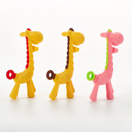Baby Giraffe Teething Toy – Soft Silicone Teether for Gums Relief – BPA-Free Infant Molar Soothing Stick
