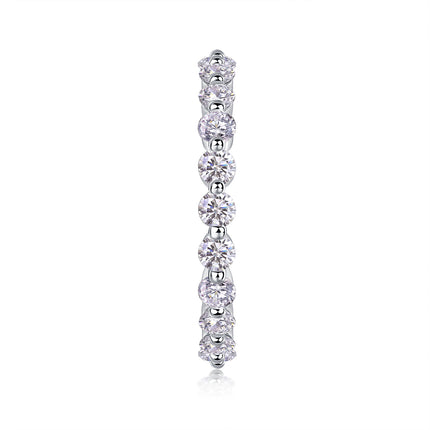 Full Eternity Moissanite Ring – 925 Sterling Silver Radiant Band – Sparkling D-Color Lab Diamond Alternative Jewelry