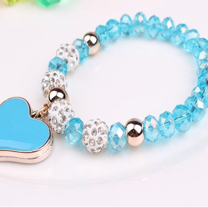 Sparkling Crystal Heart Elastic Bracelet – Radiant Silver-Plated Bangle – Stretch Jewelry Gift for Women
