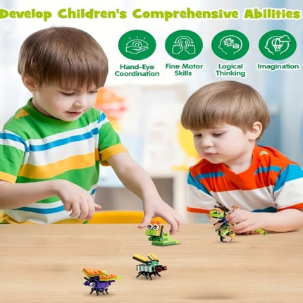 912-Piece Animal & Insect Mini Building Block Set – 24-in-1 Creative DIY Kits – Educational STEM Toy for Kids, Boys & Girls – Realistic Nature Models