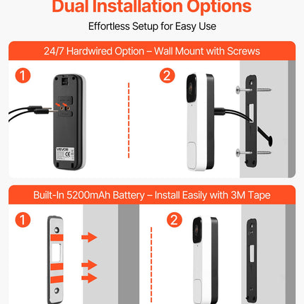 2K Ultra HD Wireless Video Doorbell – 170° Ultra-Wide View Smart Camera – 2-Way Audio, AI Motion Detection & Night Vision – Works with Alexa & Google Home