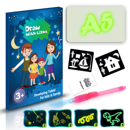 3D Magic Drawing Pad for Kids – LED Light-Up Glow Board with 8 Light Effects – Creative Educational Sketchpad Gift