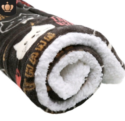 Ultra-Soft Fleece Pet Blanket – Cute Patterned Dog & Cat Sleep Mat – Premium Fluffy Throw for Couches, Crates, and Beds