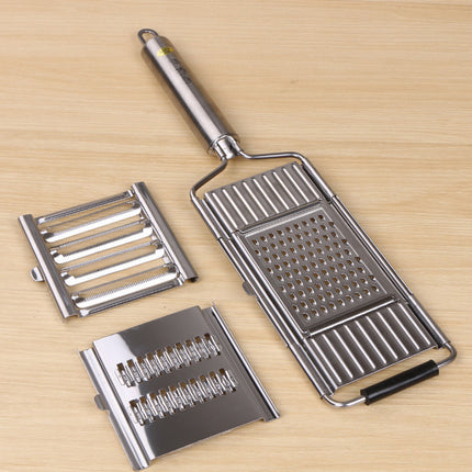 3-in-1 Stainless Steel Handheld Grater – Multi-Functional Vegetable Slicer & Fruit Shaver