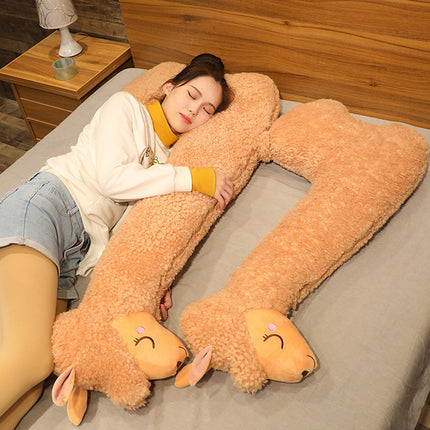 Giant Alpaca Plush Pillow – Ultra Soft Llama Stuffed Animal – Long Neck Hugging Body Pillow for Sleeping & Room Decor (White)