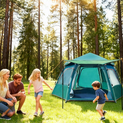 4-6 Person Instant Pop-Up Camping Tent – Automatic Quick Opening Family Tent – Waterproof & Windproof Outdoor Shelter for Hiking & Beach