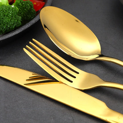 Luxury 24-Piece Stainless Steel Flatware Set – Elegant Cutlery Service for 6 – Mirror Polished Knife, Fork & Spoon Set with Gift Box