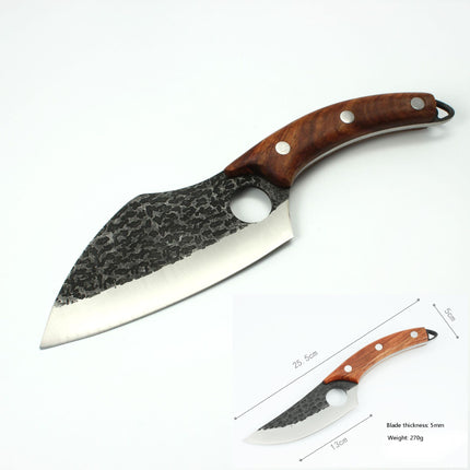 Hand-Forged Boning Knife – High Carbon Steel Butcher Knife for Meat Cleaving – Full Tang Kitchen & Outdoor Camping Knife