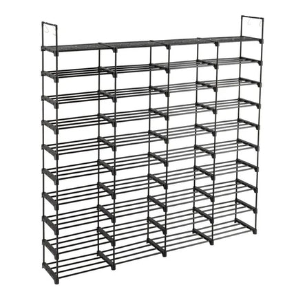 80-Pair High-Capacity Shoe Storage Rack – 10-Tier Modular Shoe Organizer – Durable Metal Frame Shoe Shelf for Large Collections