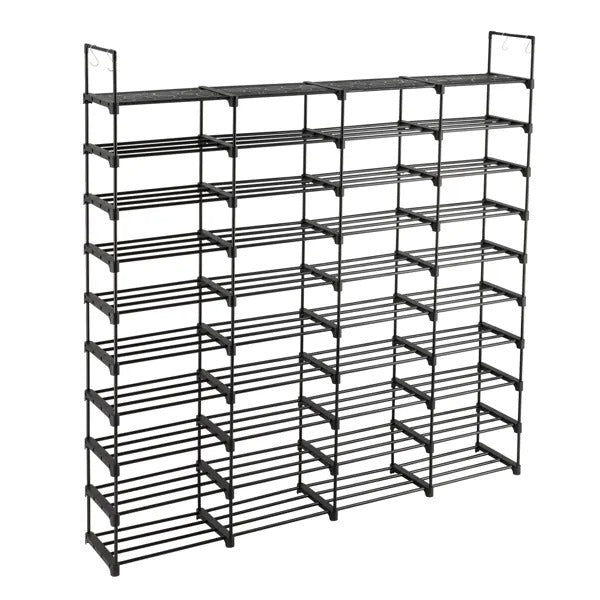 80-Pair High-Capacity Shoe Storage Rack – 10-Tier Modular Shoe Organizer – Durable Metal Frame Shoe Shelf for Large Collections