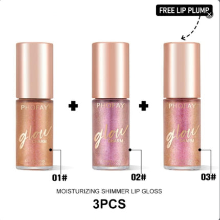 Phofay Crystal Shimmer Lip Glaze – Ultra-Hydrating Sparkle Gloss