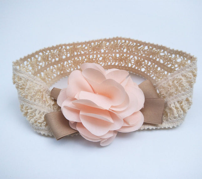 Vintage Baby Lace Headband – Elegant Floral Embroidery Hair Accessory – Soft Elastic Princess Headpiece for Newborns & Infants