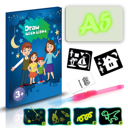 3D Magic Drawing Pad for Kids – LED Light-Up Glow Board with 8 Light Effects – Creative Educational Sketchpad Gift