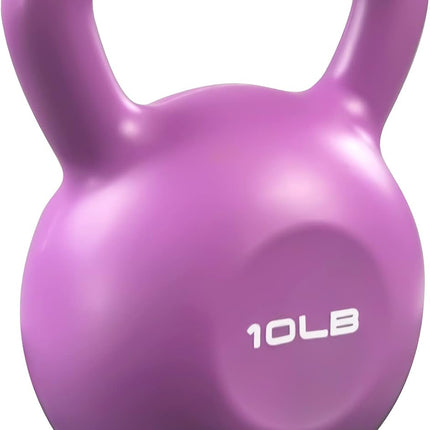 10lbs Vinyl Coated Kettlebell – Professional Strength Training Weight – Wide Comfort Grip for Swings, Toning & Home Gym