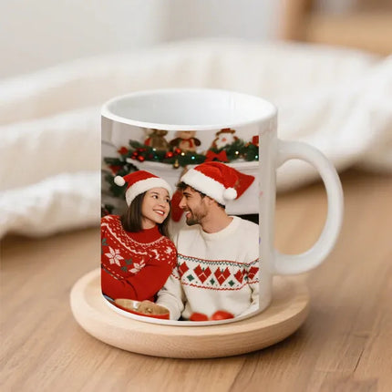 Custom Photo Christmas Mug 11oz – Personalized Holiday Picture Gift – Unique Xmas Present for Family & Friends