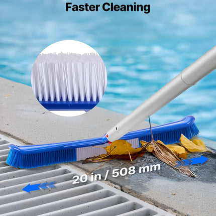 Complete Swimming Pool Cleaning Kit – Heavy Duty Leaf Skimmer Net, Deep Bag Rake & 2 Interchangeable Brush Heads – Professional Maintenance Set for Pools, Spas & Ponds