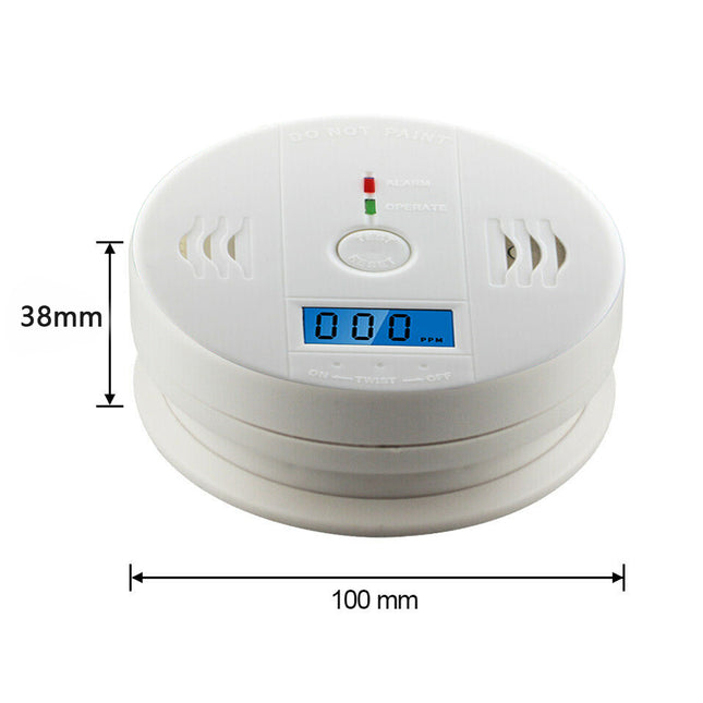 Carbon Monoxide Detector Alarm – High Sensitivity CO Poisoning Sensor with Digital Display – 85dB Loud Siren Warning for Home, Kitchen & Garage