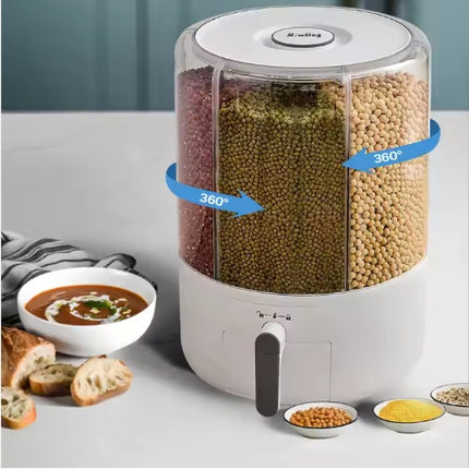 Large Airtight Rice Storage Container – One-Touch Dispenser with Measuring Cup – Moisture-Proof Cereal & Grain Bin