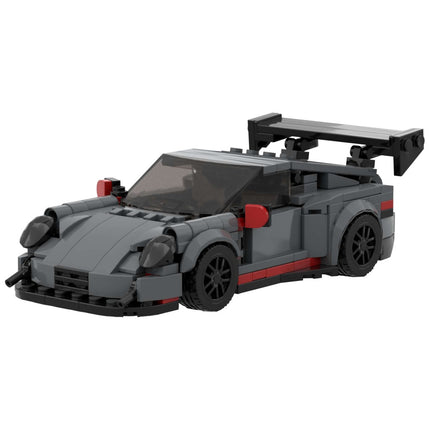 Gray Sports Car Building Blocks Set — 374-Piece Car Model