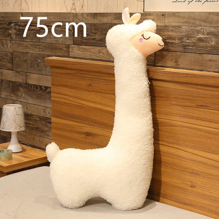 Giant Alpaca Plush Pillow – Ultra Soft Llama Stuffed Animal – Long Neck Hugging Body Pillow for Sleeping & Room Decor (White)