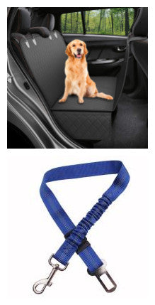 Dog Car Seat Cover with Mesh Visual Window – Waterproof Pet Carrier Hammock – Scratchproof Back Seat Protector with Pockets & Zippers
