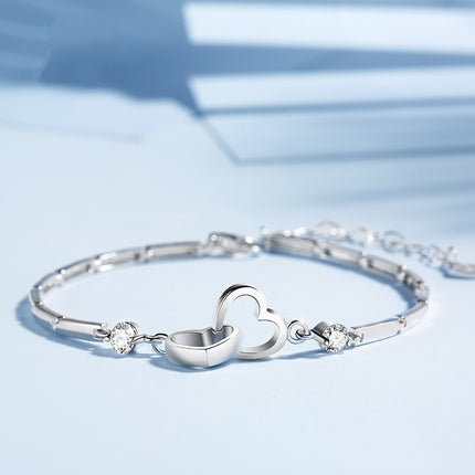 Authentic 925 Sterling Silver Charm Bracelet – Minimalist Beaded Chain Bangle – Elegant Jewelry Gift for Women & Girls