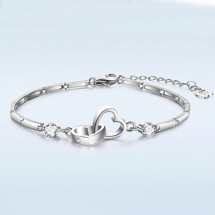 Authentic 925 Sterling Silver Charm Bracelet – Minimalist Beaded Chain Bangle – Elegant Jewelry Gift for Women & Girls
