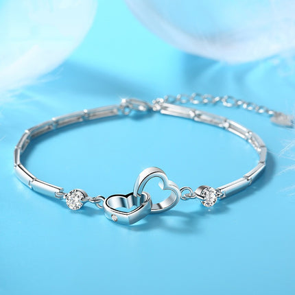 Authentic 925 Sterling Silver Charm Bracelet – Minimalist Beaded Chain Bangle – Elegant Jewelry Gift for Women & Girls