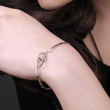 Authentic 925 Sterling Silver Charm Bracelet – Minimalist Beaded Chain Bangle – Elegant Jewelry Gift for Women & Girls