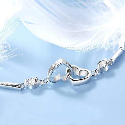Authentic 925 Sterling Silver Charm Bracelet – Minimalist Beaded Chain Bangle – Elegant Jewelry Gift for Women & Girls