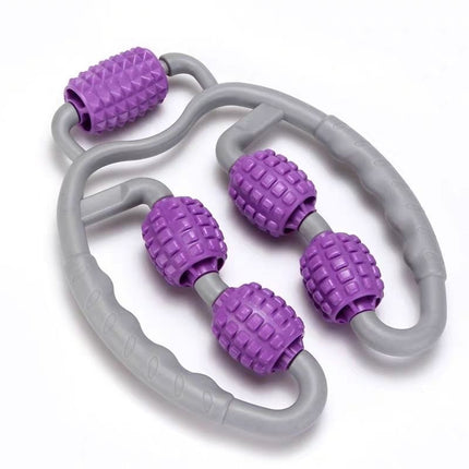 U-Shape Trigger Point Massage Roller – 360° Wrap-Around Leg & Arm Massager – 4-Wheel Muscle Roller for Recovery, Yoga & Cellulite Reduction