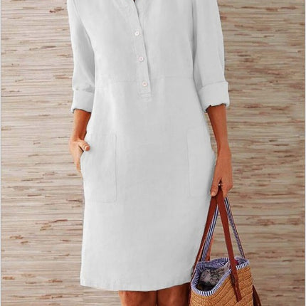 Bohemian Ethnic Print Long Sleeve Maxi Dress – Comfortable V-Neck Cotton Blend Casual Flowy Gown – Versatile Everyday & Travel Style for Women