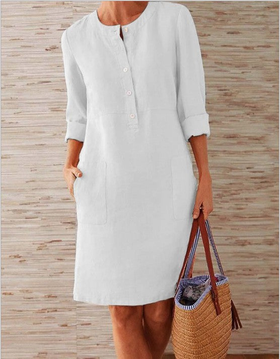 Bohemian Ethnic Print Long Sleeve Maxi Dress – Comfortable V-Neck Cotton Blend Casual Flowy Gown – Versatile Everyday & Travel Style for Women