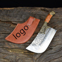 Professional Hand-Hammered Butcher Knife – High-Carbon Steel Dual-Use Meat & Bone Cleaver