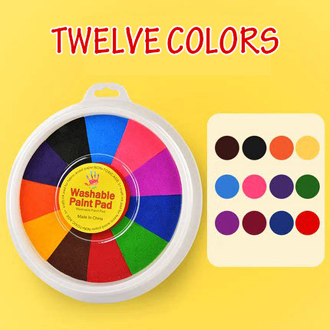 Washable Finger Paint Pad for Kids – Non-Toxic Rainbow Ink Pad for Fingerprinting – Safe Sensory Art Supplies for Toddlers & Preschoolers