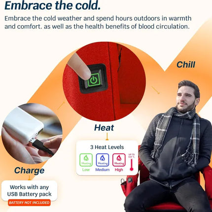 Heated Reclining Stadium Seat – Portable & Adjustable Back Support for Bleachers and Outdoor Events