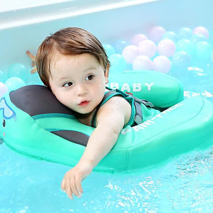 Baby Swimming Float with Sun Canopy – Safety Inflatable Swim Ring – Anti-Flip Design Pool Float for Toddlers & Infants