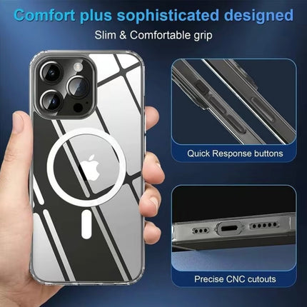 MagSafe Compatible Case for iPhone 15/14 Series – Military-Grade Shockproof Protection – Strong Magnetic Hybrid Cover for Pro, Plus, & Pro Max