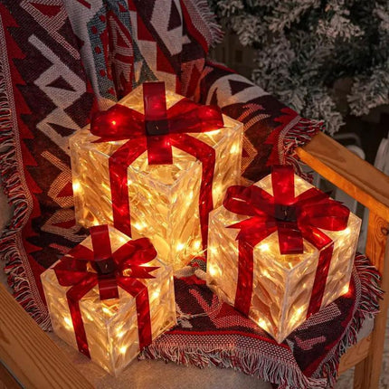 3-Piece Transparent Luxury Gift Box Set – Sophisticated White Frame Decorative Boxes – Elegant Presentation for Weddings, Birthdays & Special Occasions