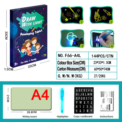 3D Magic Drawing Pad for Kids – LED Light-Up Glow Board with 8 Light Effects – Creative Educational Sketchpad Gift