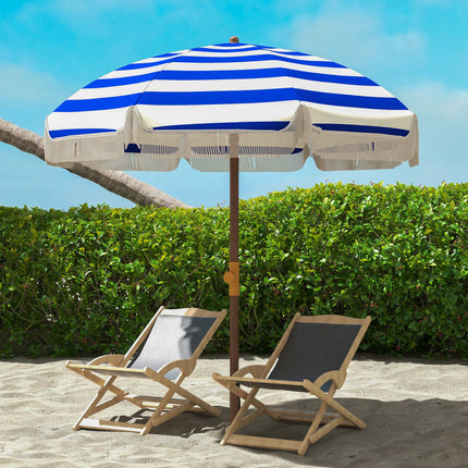 6.2ft Portable Beach Umbrella – Large Sun Shade for Travel – UV Protective Parasol with Tilt Mechanism & Carry Bag