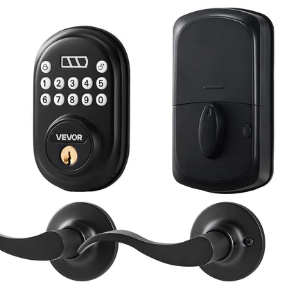 Keyless Entry Smart Door Lock with Handle – Electronic Digital Keypad & Biometric Fingerprint Access – Modern Privacy Lock for Home, Office & Bedroom