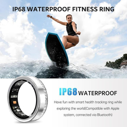 2025 New Smart Ring for Women – Elegant Diamond Health Tracker with Visible Tech Core – Heart Rate, Sleep & Fitness Monitor – IP68 Waterproof